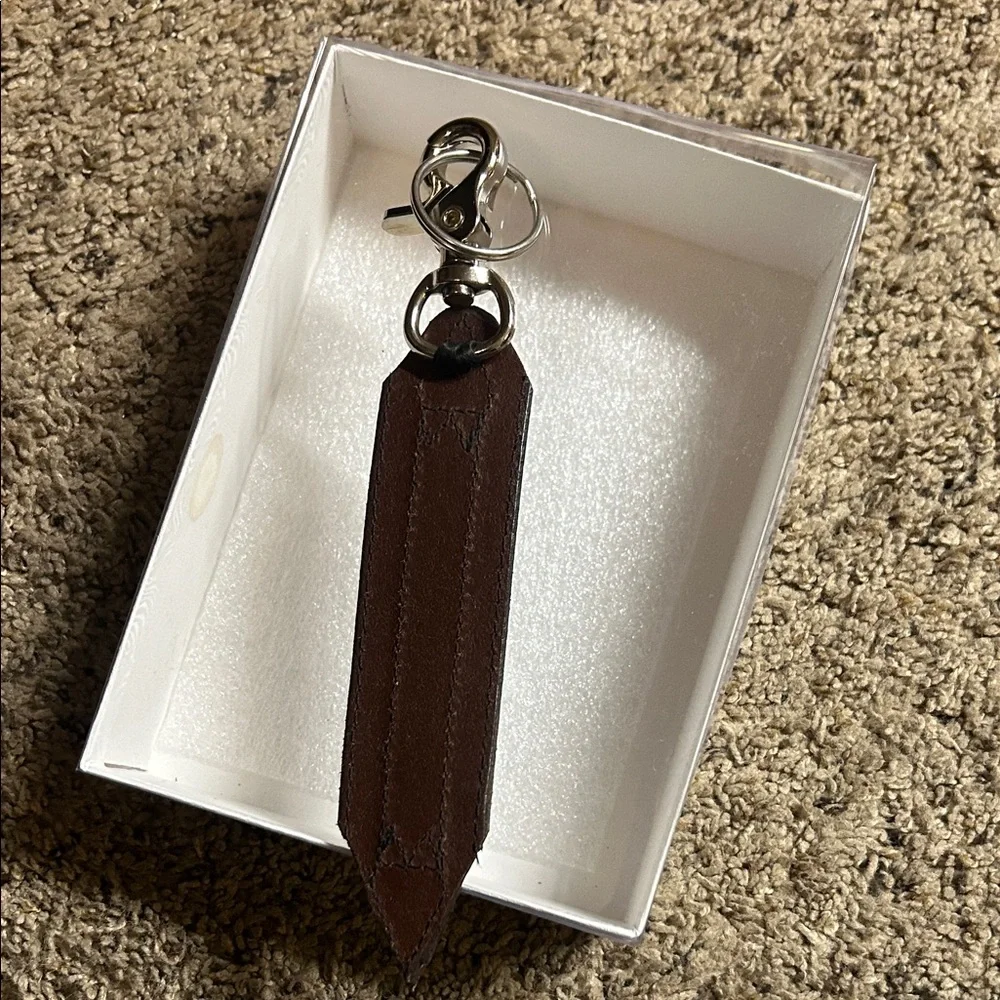 Brown and Silver Patterned Keychain